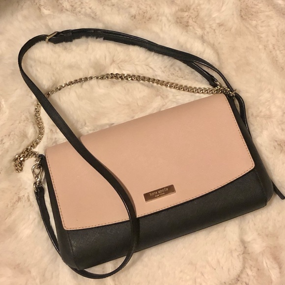 Kate Spade Pink & Black Gold Chain Shoulder Purse/Bag - Picture 2 of 3